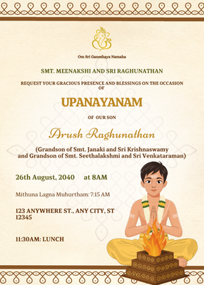 Upanayanam invitation online