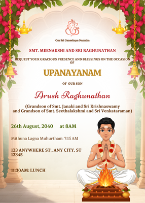 Yagnopavitham invitation