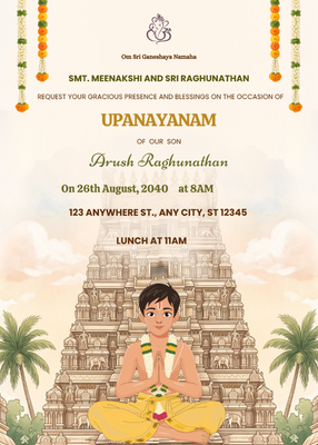 Temple Vows Upanayanam